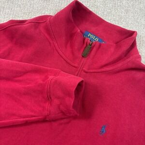 Polo Ralph Lauren Red Half Zip Long Sleeve‎ Men's Size XXL EUC